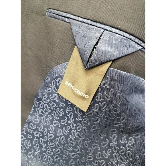 Indochino Blazer Mens Solid Navy Blue Wool Cashmere Blend 46S Sport Coat Jacket - Picture 7 of 10
